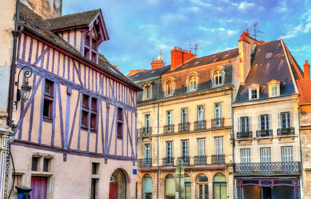 Traditional buildings in the Old Town of Dijon, France