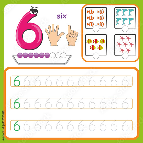 Number cards, Counting and writing numbers, Learning numbers, Numbers tracing worksheet for preschool