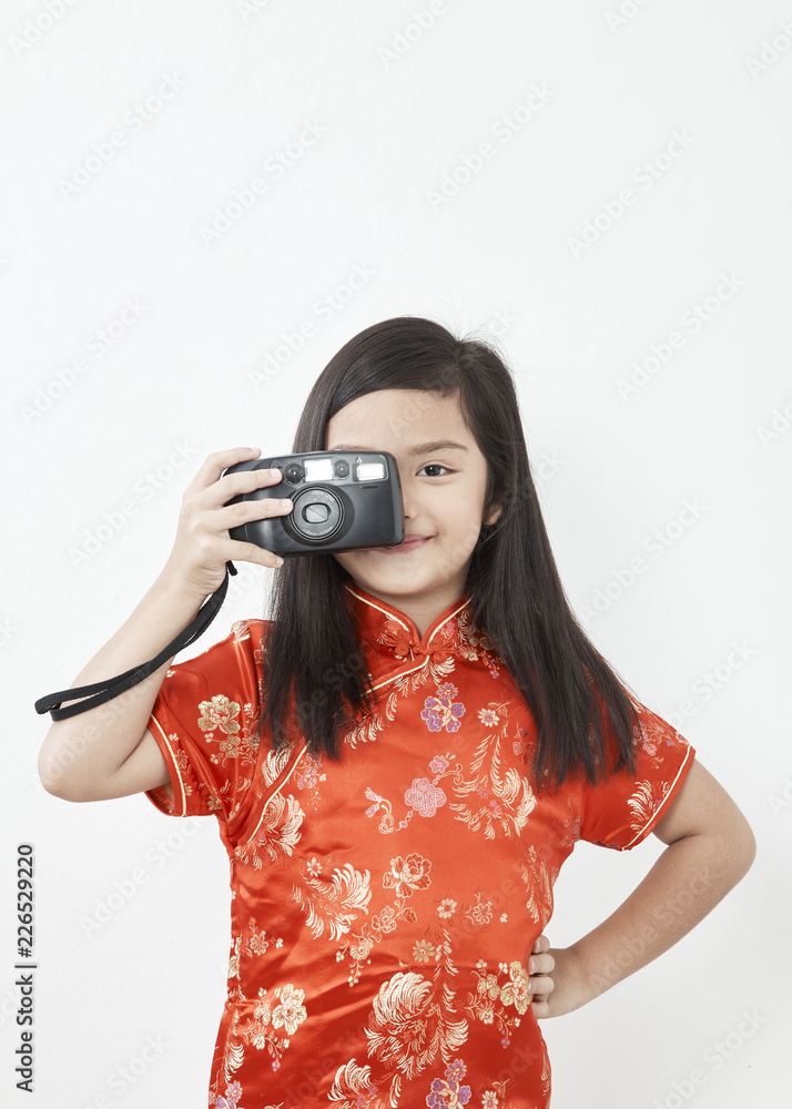 little girl 8 years in Chinese dress little girl 8 years in Chinese dress