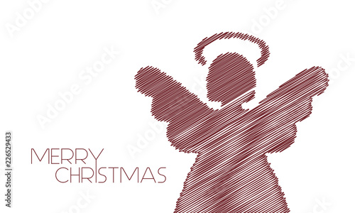 merry christmas - roter Engel - Moderne Karte
