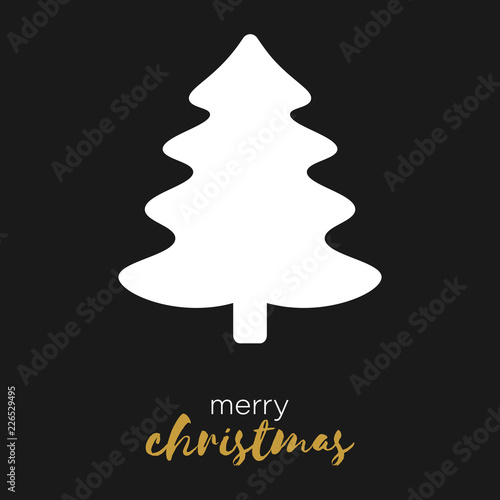 weißer Tannenbaum auf Schwarzem Hintergrund