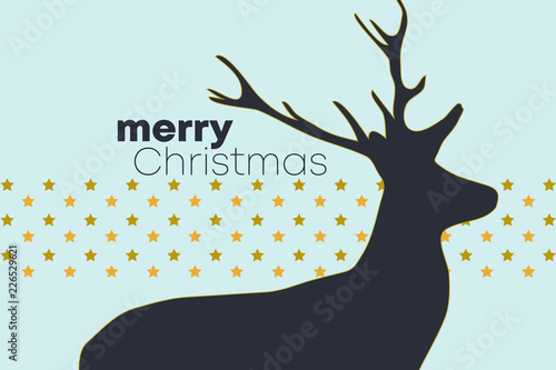 Weihnachtsgruß mit Rentier vor Sternen