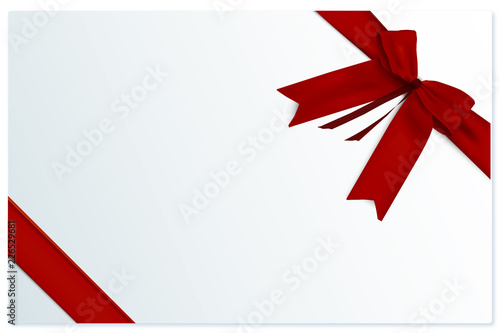 Karte mit seitlicher roter Schleife