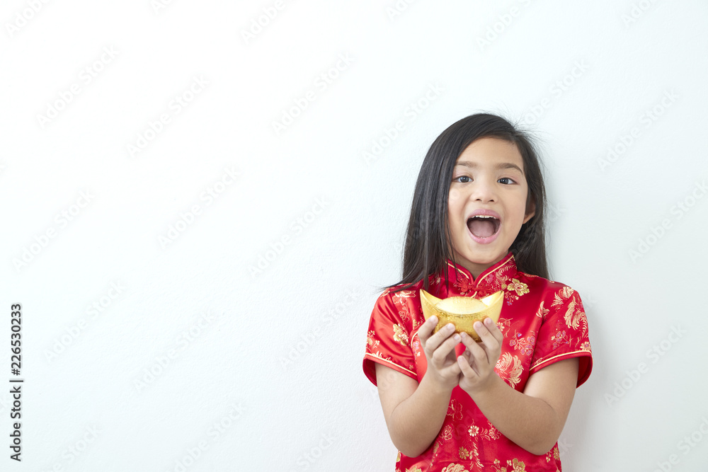 Girl child in traditional Chinese dress Girl child in traditional Chinese dress