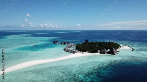 The aerial view of Gangehi island, Maldives