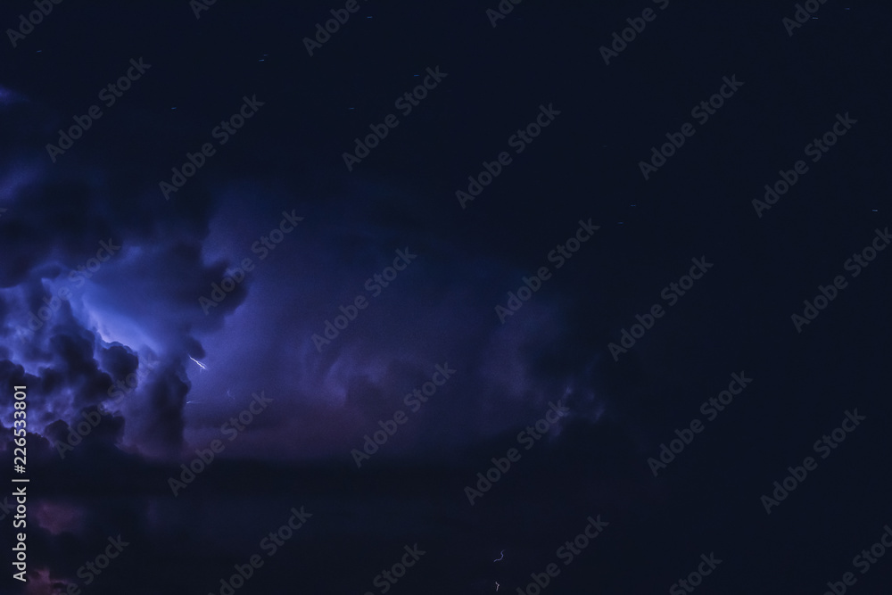 night thunderstorm with flashes