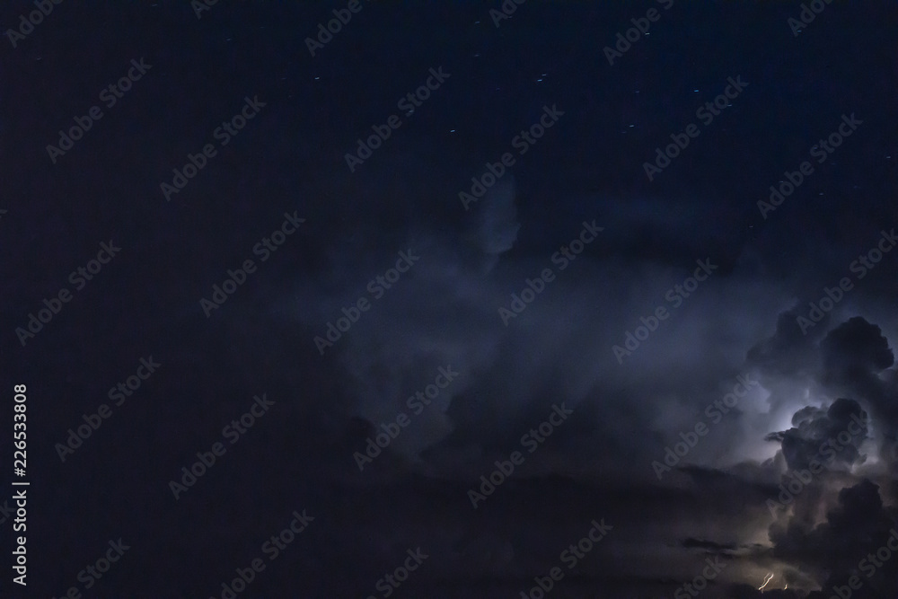 night thunderstorm with flashes