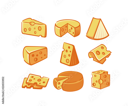 Cheese icon set.