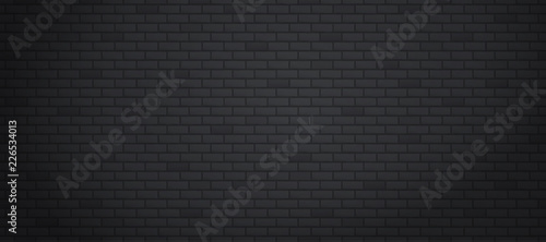 Black brick wall texture or background with copy space for display of content design for advertisement product. Vector illustration