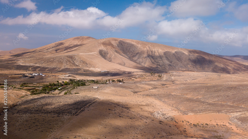 Naklejka premium aerial view of volcanic mountains