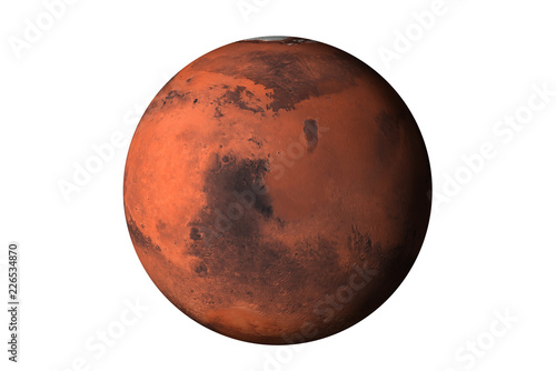 Fototapeta Naklejka Na Ścianę i Meble -  Planet Mars dark side Isolated. Elements of this image furnished by NASA.