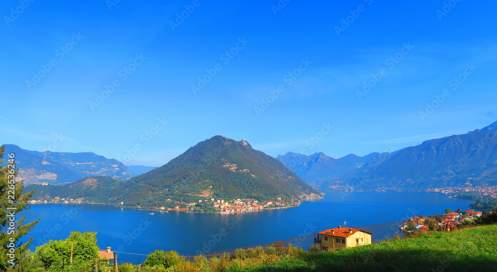 View of Monte Isola, Lake Iseo, Italy