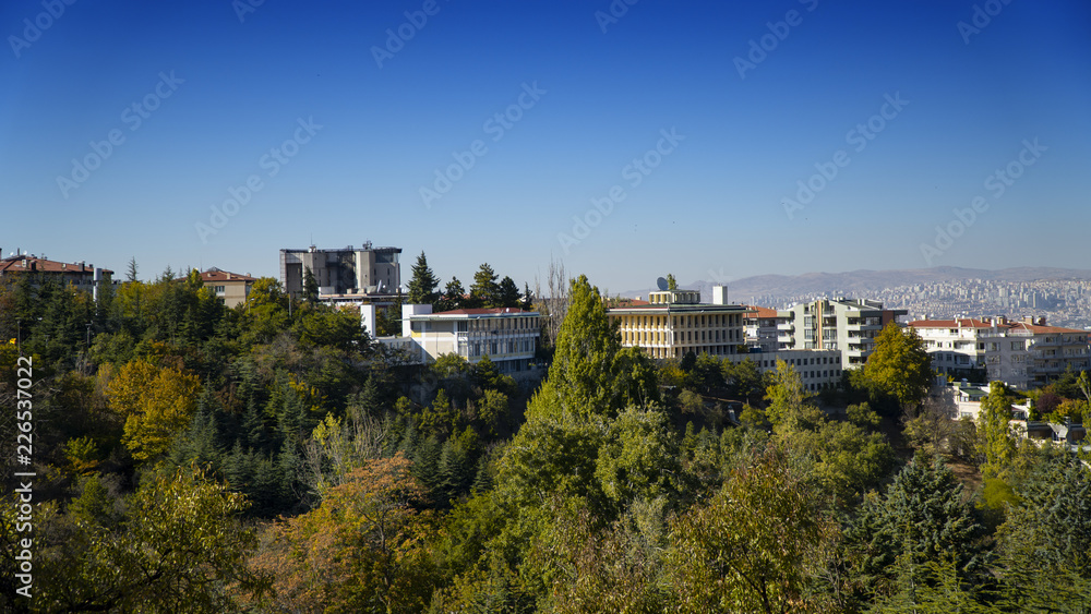 ANKARA, TURKEY - OCTOBER 7, 2018: Botanic Park in the autumn