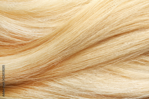 Fotótapéta Texture of healthy blond hair as background, closeup