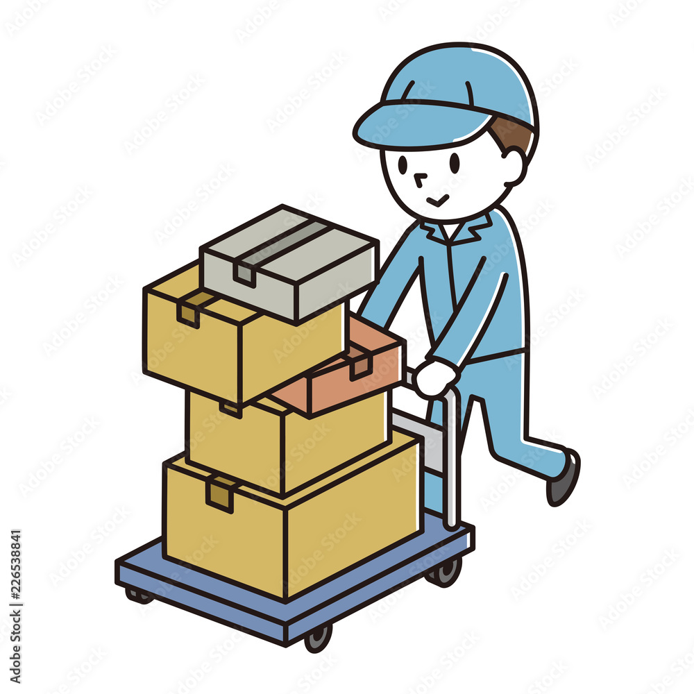 荷物を運ぶ男性 荷物を運ぶ男性