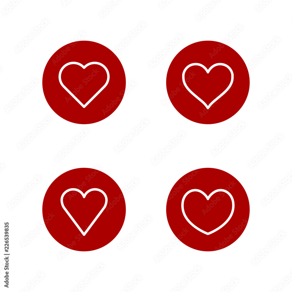 Heart vector linear icons