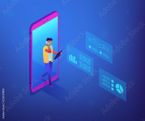 Data insight concept vector isometric illustration