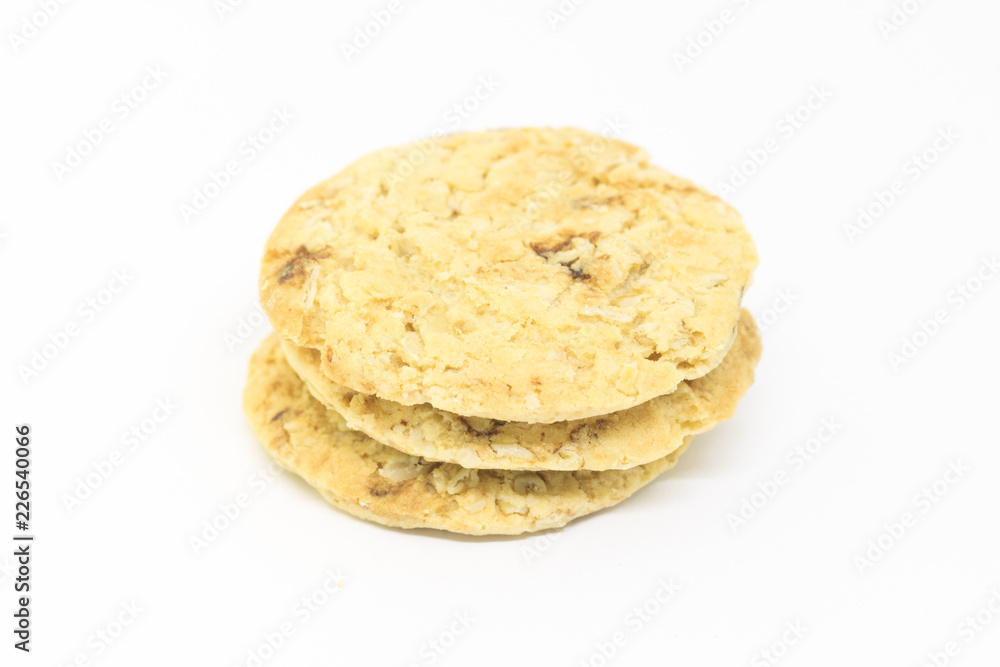 Cereal grain cookie isolated on white background Cereal grain cookie isolated on white background