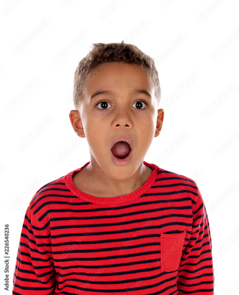 Surprised child open his mouth Surprised child open his mouth