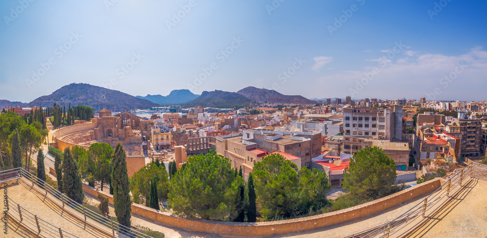 Fototapeta premium Cartagena looking over the Roman Amphitheater, Spain