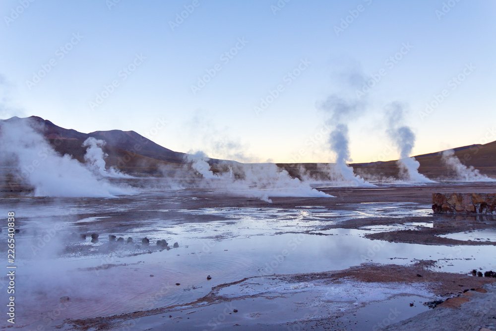 Geyser del Tatio desierto de Atacama en el norte de Chile