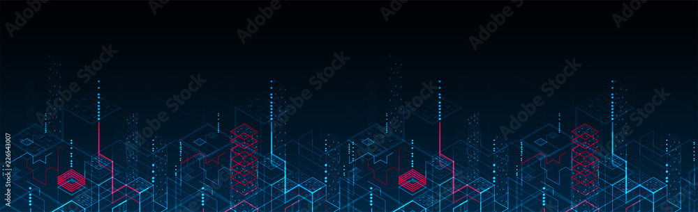 Fototapeta premium Technology background. Binary computer code. Vector illustration.