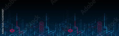 Technology background. Binary computer code.  Vector illustration.