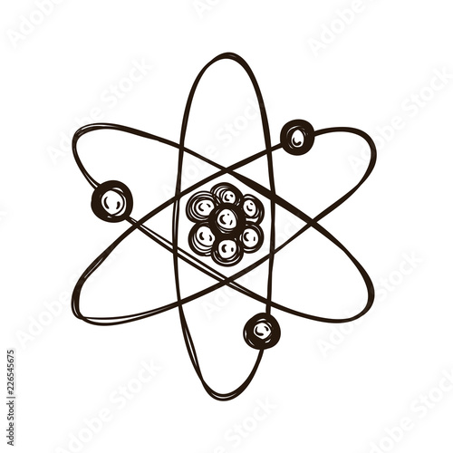 Atomic model. Coloring book for adults