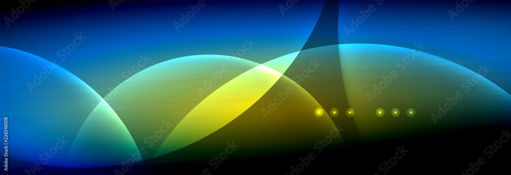 Vector blurred neon glowing circles with flowing and liquid light concept, energy magic fantastic abstract background Vector blurred neon glowing circles with flowing and liquid light concept, energy magic fantastic abstract background