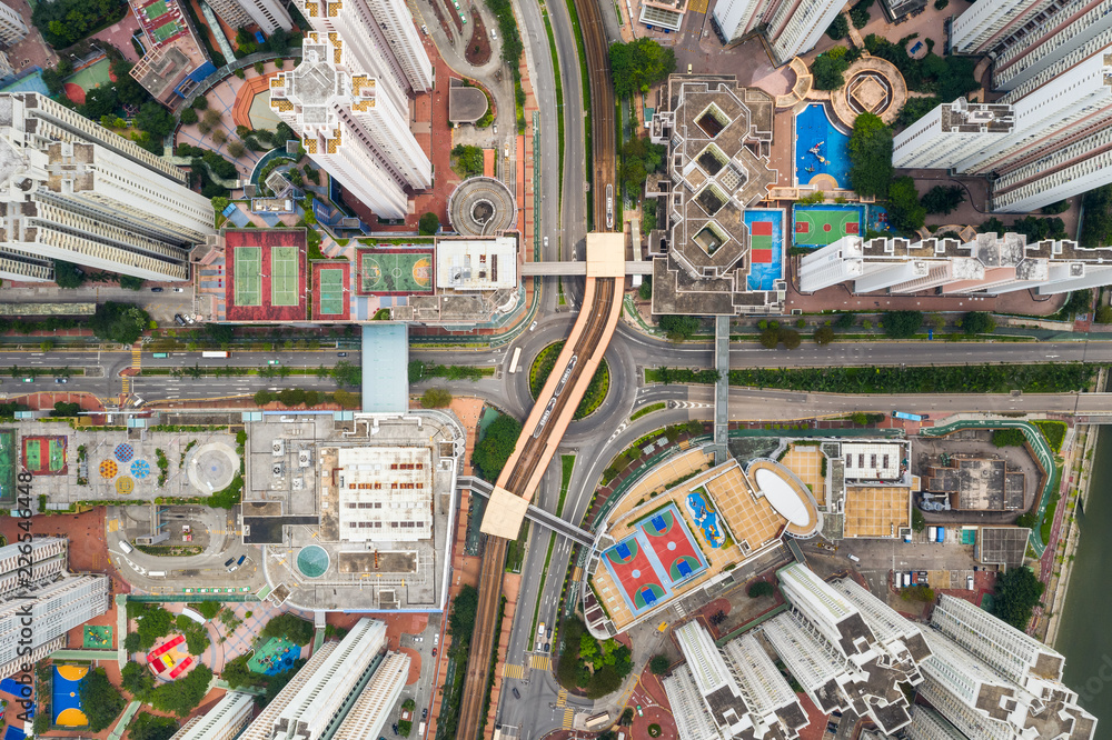  Top down view of Hong Kong residential district