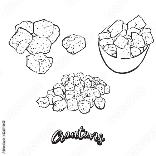 Hand drawn sketch of Croutons