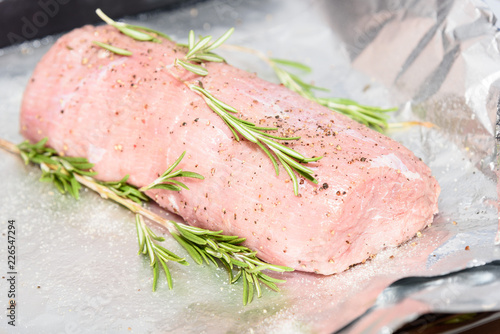  Pork tenderloin with herbs and spices