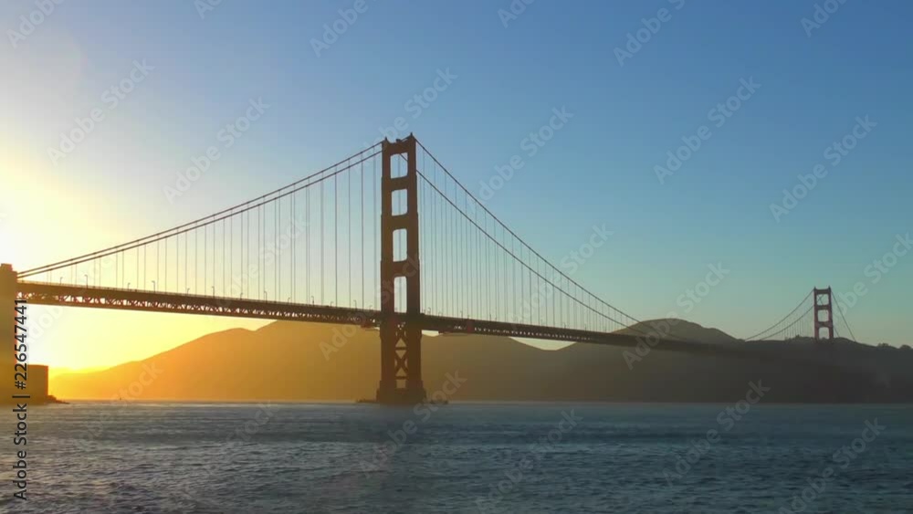 The Golden Gate Bridge at sunset as seen from Chrissy Field, San Francisco, California, USA The Golden Gate Bridge at sunset as seen from Chrissy Field, San Francisco, California, USA