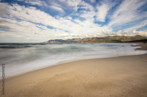 Porto Paglia beach a mistral day  on west coast of Sardinia  Iglesias