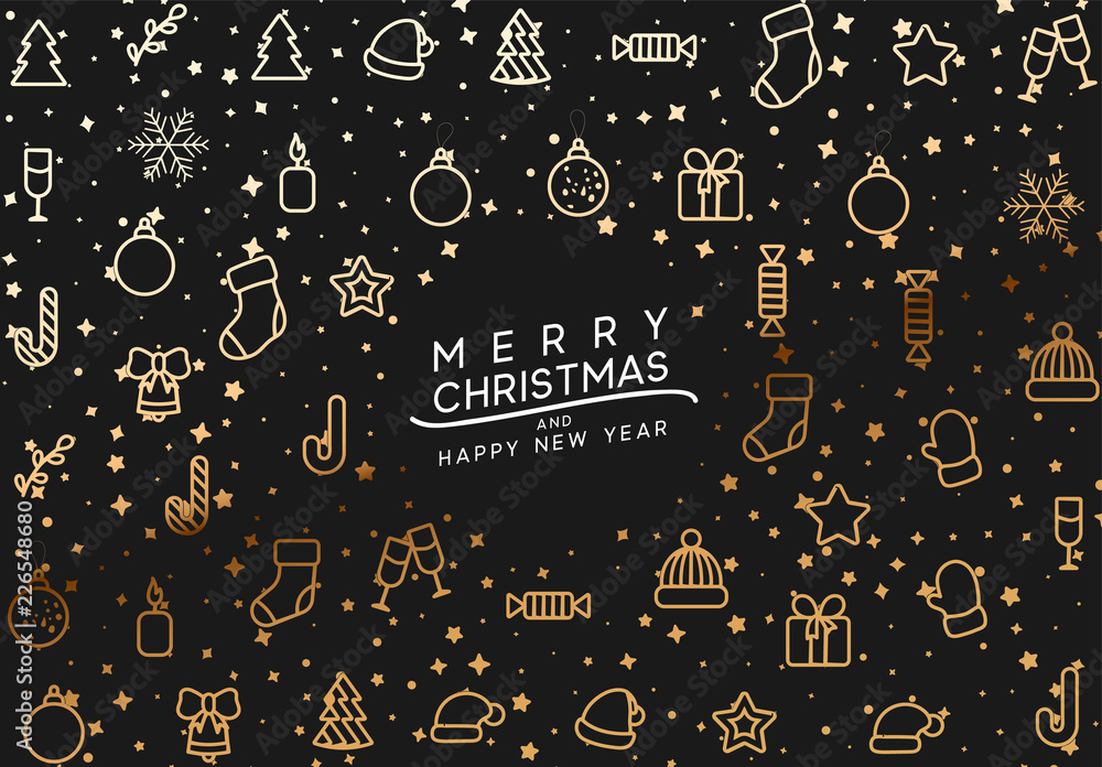 Merry Christmas and Happy New Year. Xmas holiday background greeting card. Merry Christmas and Happy New Year. Xmas holiday background greeting card.
