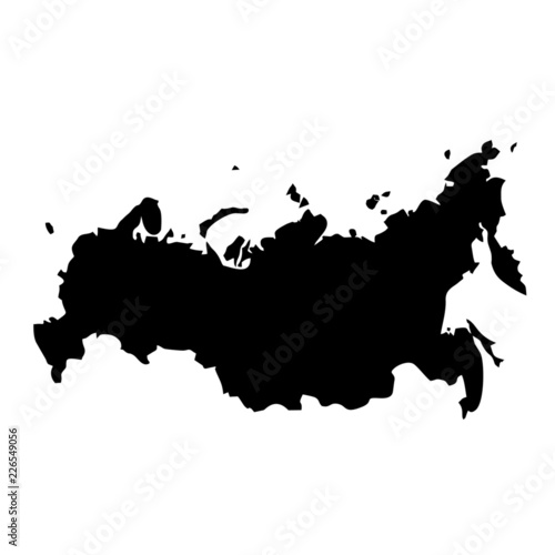 Black map country of Russia