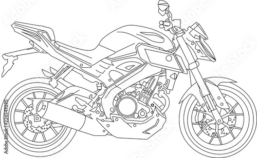 FZ16 Motorbike Line Diagram