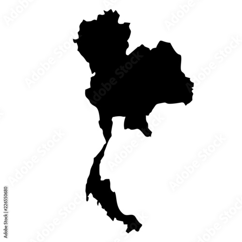 Black map country of Thailand