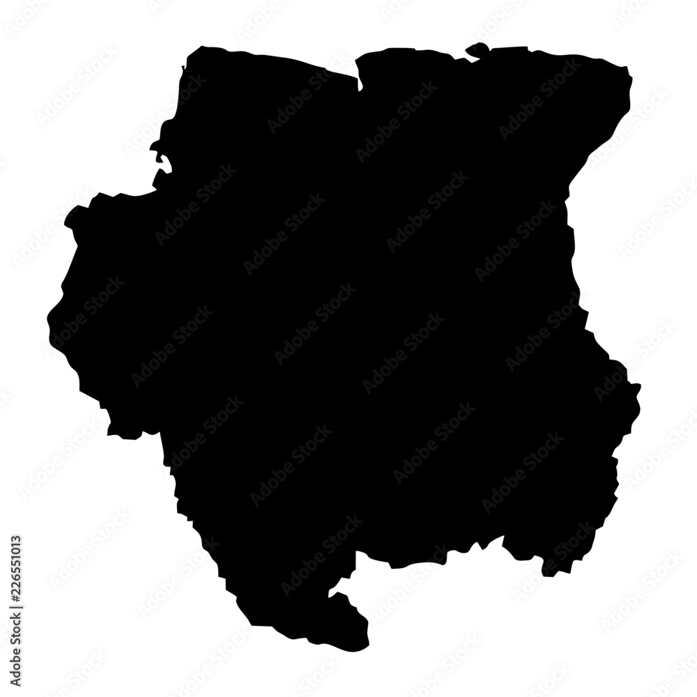 Black map country of Uruguay