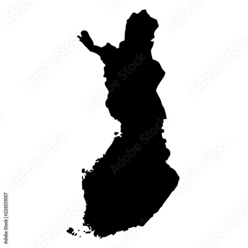 Black map country of Finland