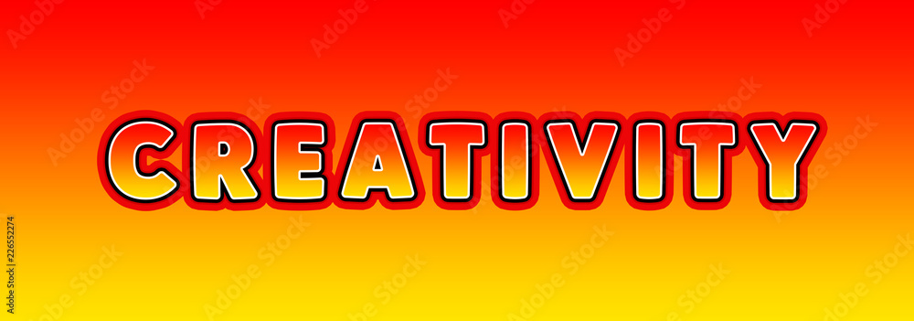 Creativity - gaming text written on orange yellow background