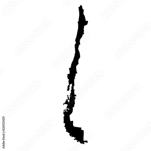 Black map country of Chile