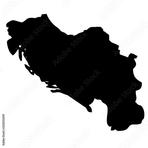 Black map country of Yugoslavia