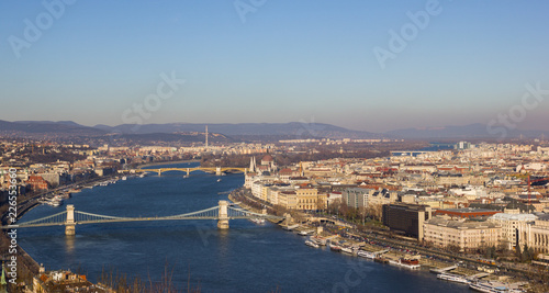 Budapest top view river Danube