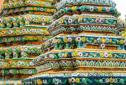 Details of pagoda at Wat Phra temple, Bangkok