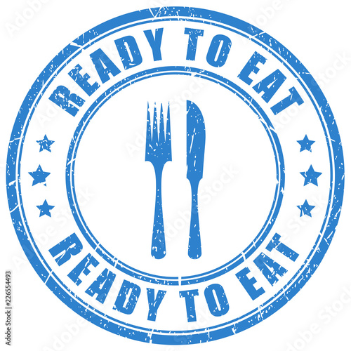 Ready to eat vector stamp