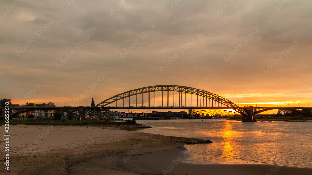 Nijmegen bridge during sunset
