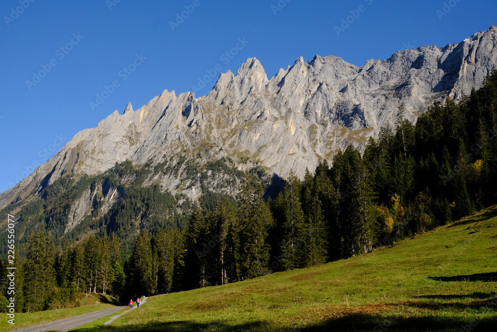 Rosenlaui Valley and mountain ranges near Meiringen, Switzerland
