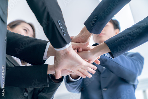 Wallpaper Mural Group of officer teamwork is happy and join hands to celebrate in success Torontodigital.ca