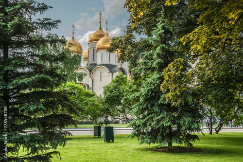 Moscow Kremlin, Russia,Summer sunny day. Domes,